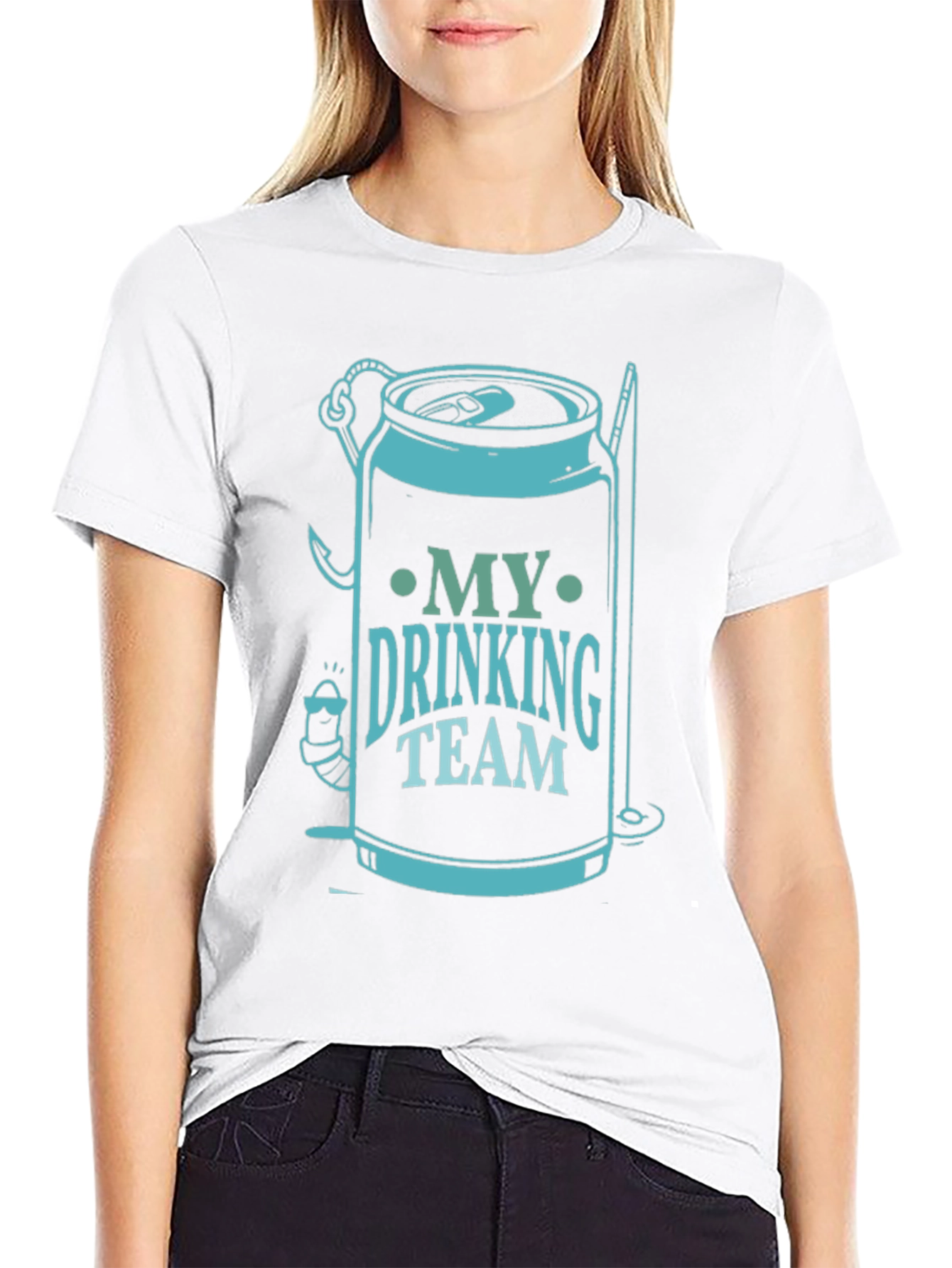 My Drinking Team Black Graphic T-Shirt