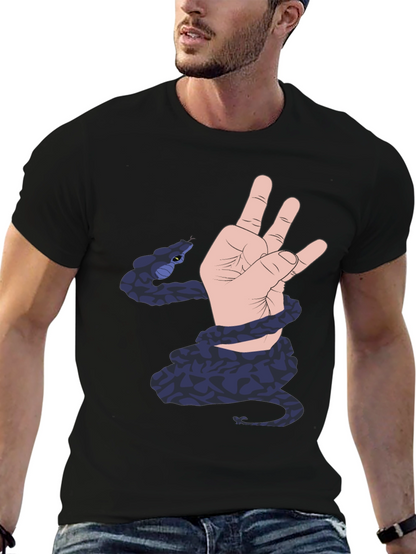 Snake Hand Graphic Black T-Shirt