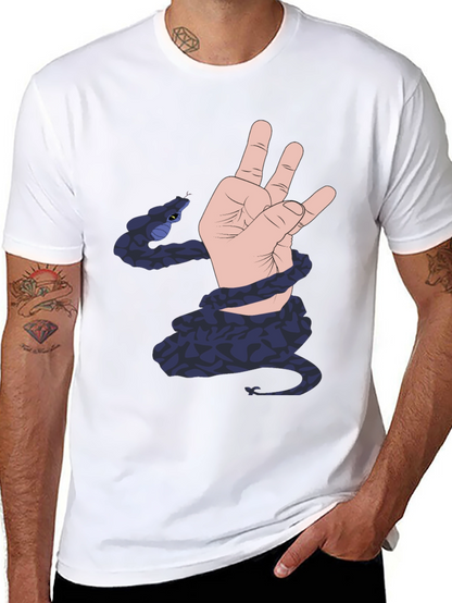 Snake Hand Graphic Black T-Shirt