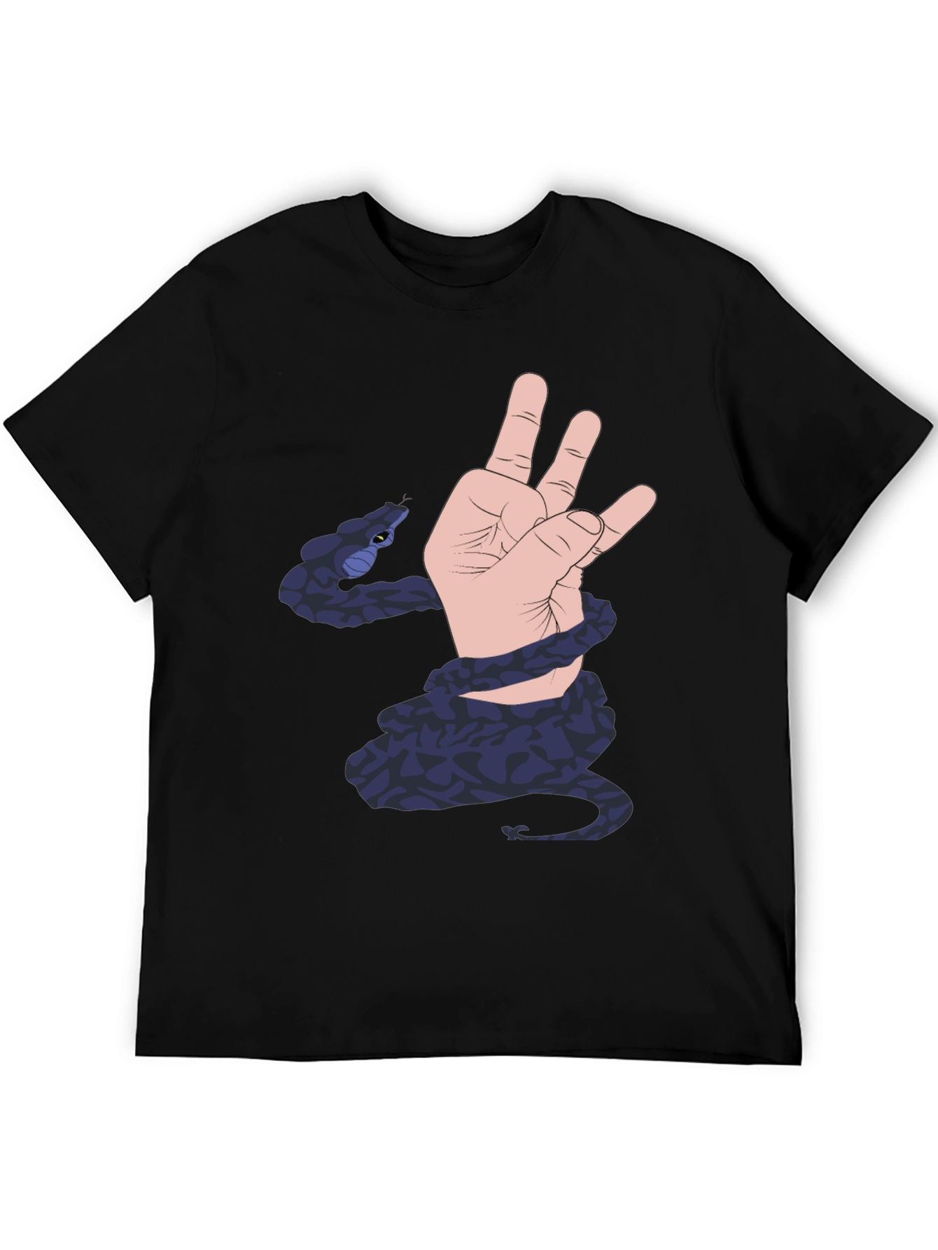 Snake Hand Graphic Black T-Shirt