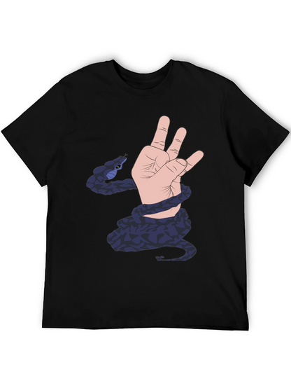 Snake Hand Graphic Black T-Shirt