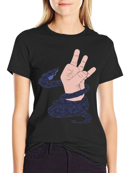 Snake Hand Graphic Black T-Shirt