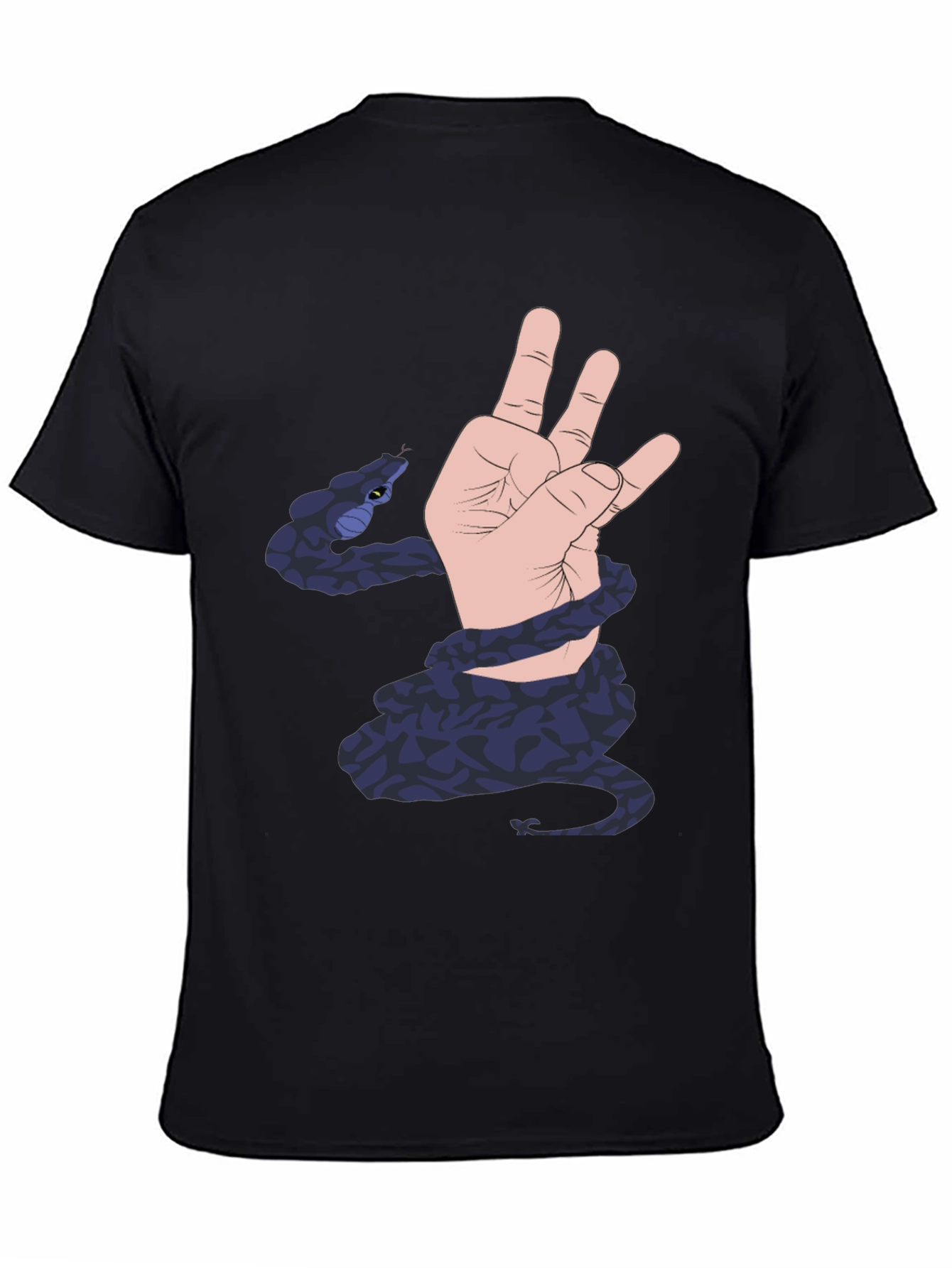 Snake Hand Graphic Black T-Shirt