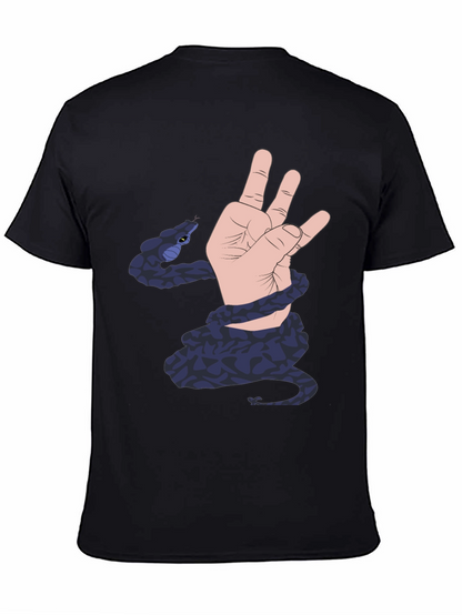 Snake Hand Graphic Black T-Shirt