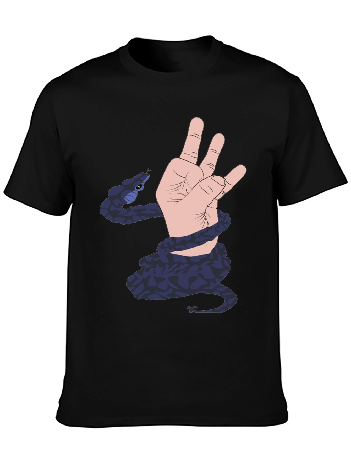 Snake Hand Graphic Black T-Shirt