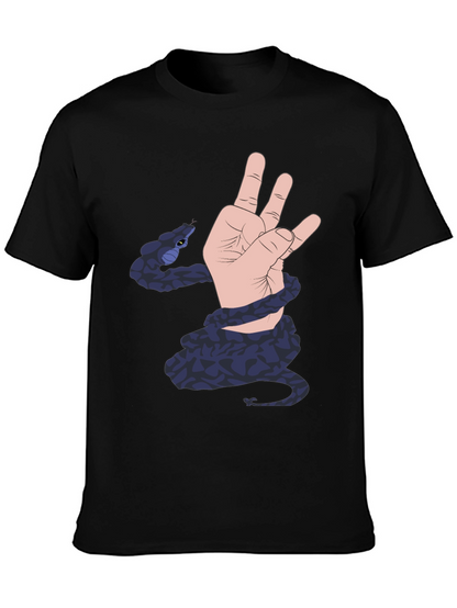 Snake Hand Graphic Black T-Shirt
