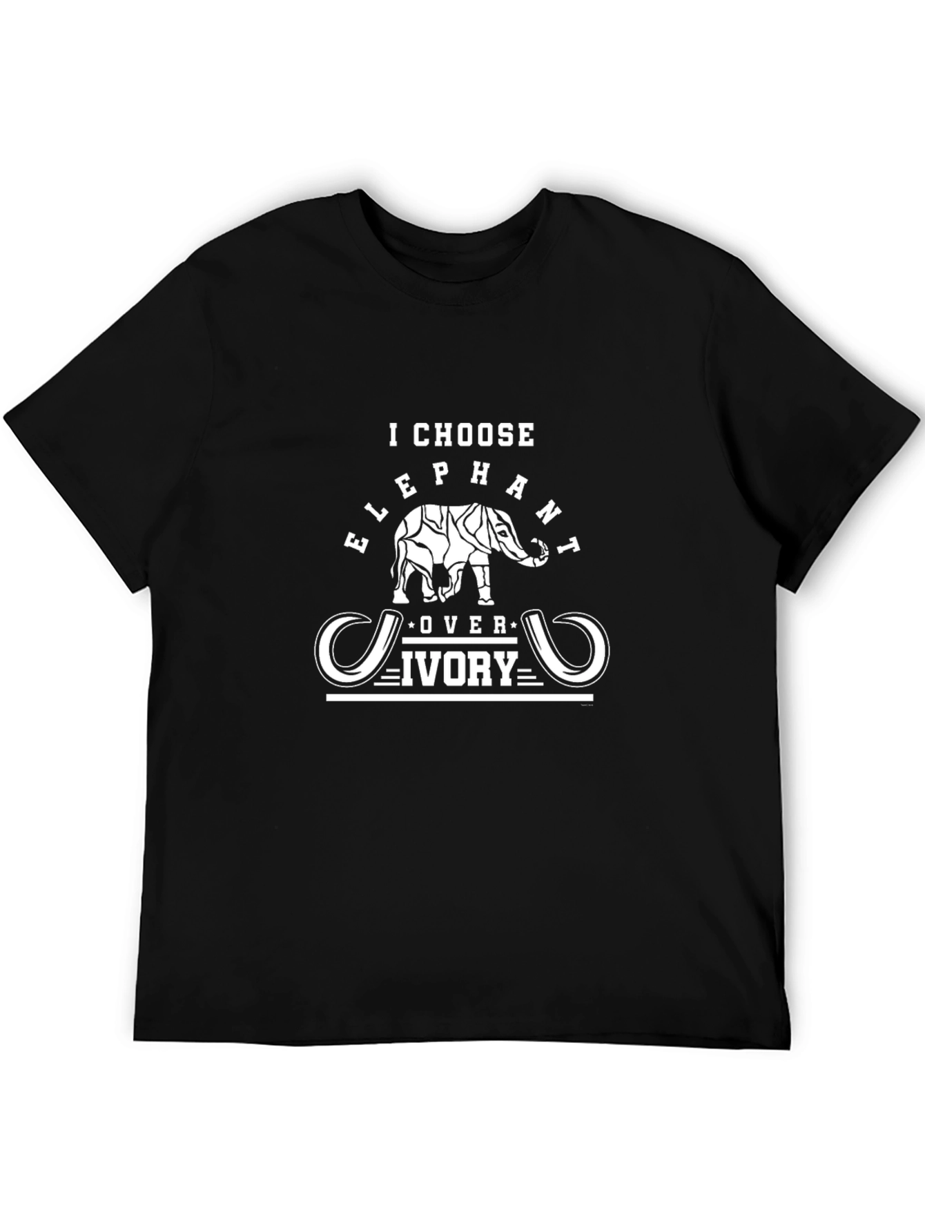 I Choose Elephant Over Ivory Black Graphic T-Shirt