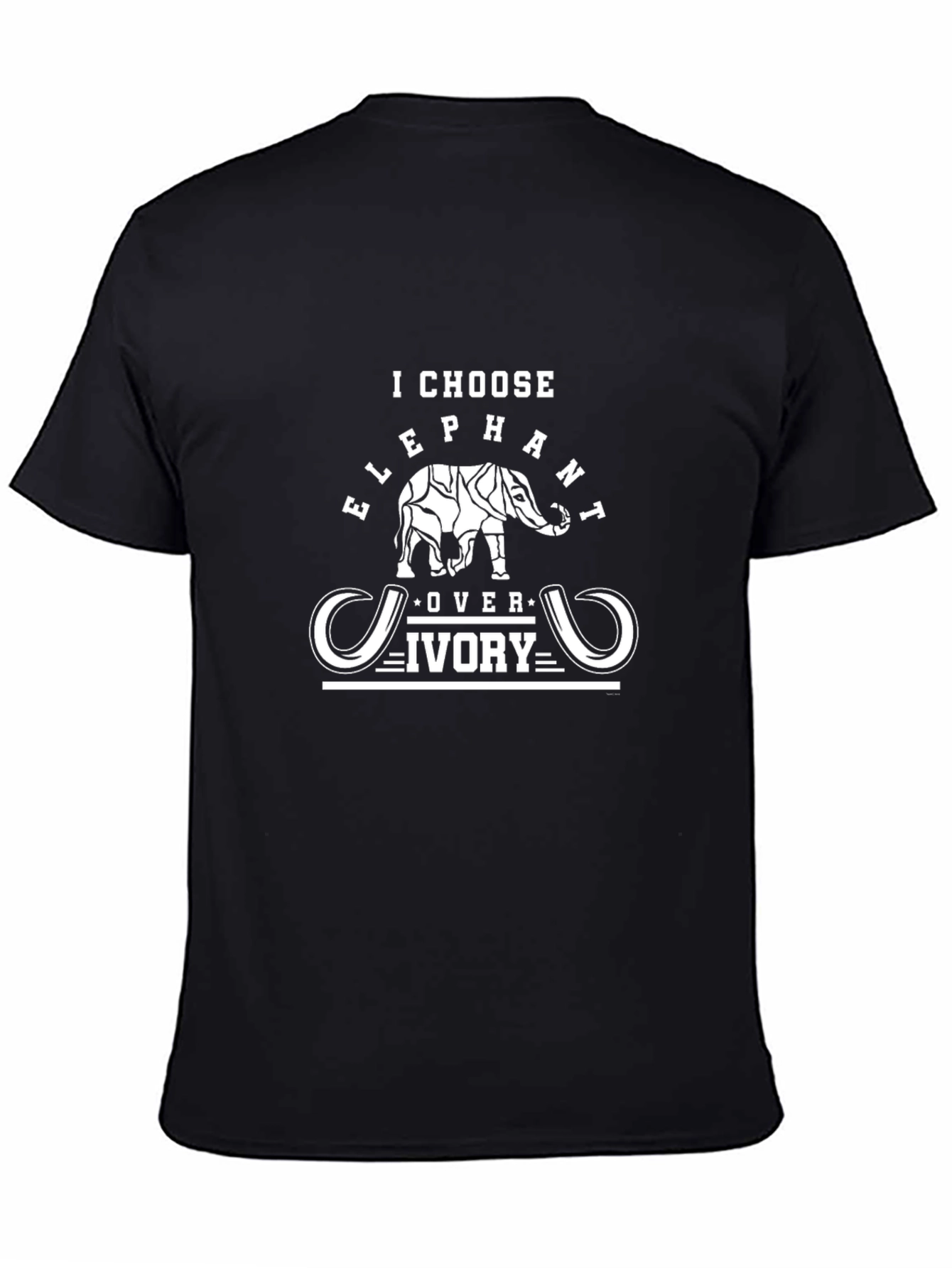 I Choose Elephant Over Ivory Black Graphic T-Shirt