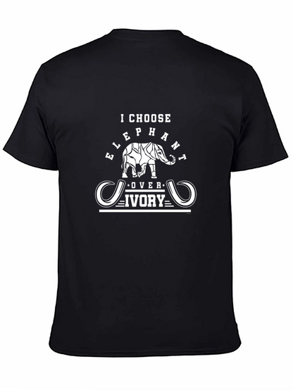 I Choose Elephant Over Ivory Black Graphic T-Shirt