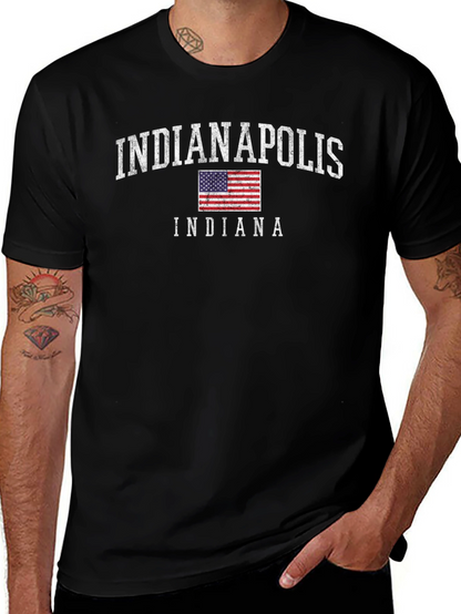Indianapolis Indiana Flag Graphic T-Shirt
