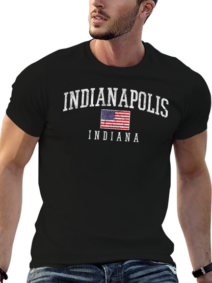 Indianapolis Indiana Flag Graphic T-Shirt