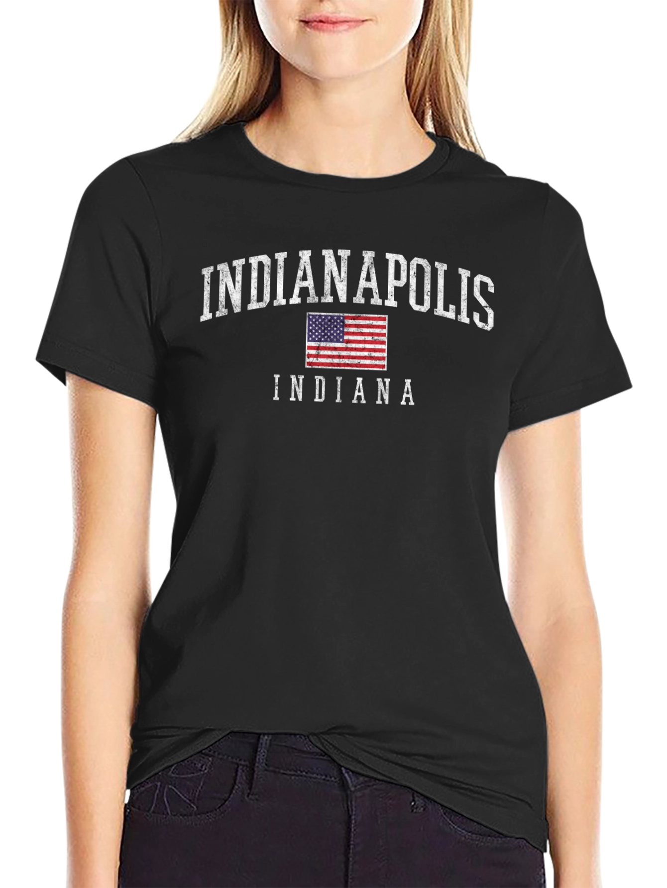Indianapolis Indiana Flag Graphic T-Shirt