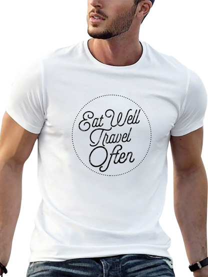 Eat Well Travel Often Black Graphic Tee