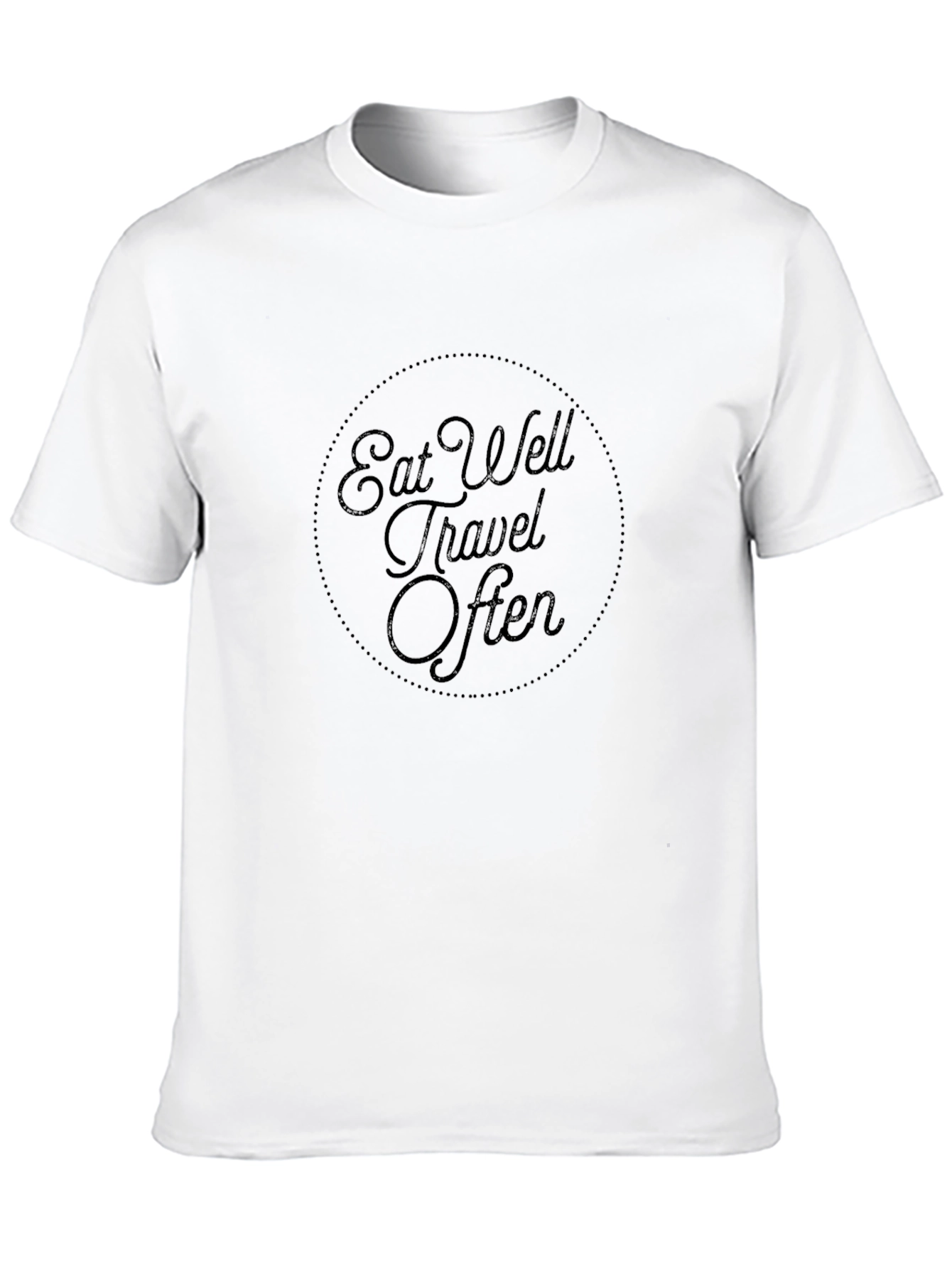Eat Well Travel Often Black Graphic Tee