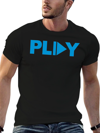 PLIIY Graphic Tee - Stylish Blue Print on Black