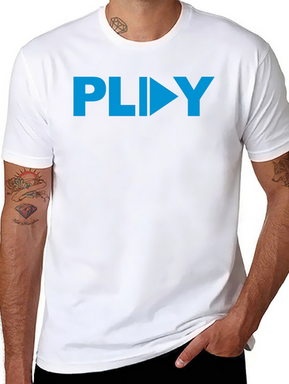 PLIIY Graphic Tee - Stylish Blue Print on Black