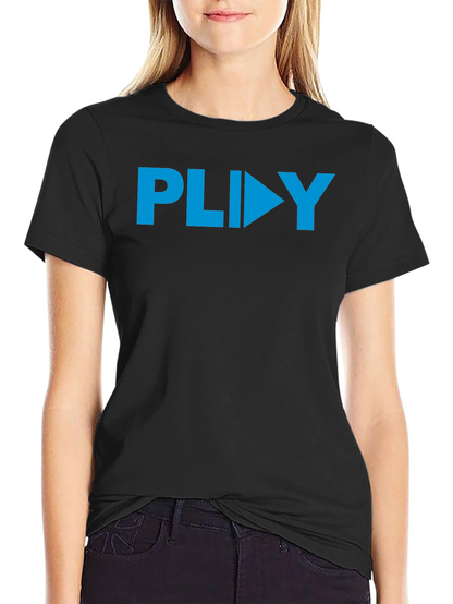 PLIIY Graphic Tee - Stylish Blue Print on Black