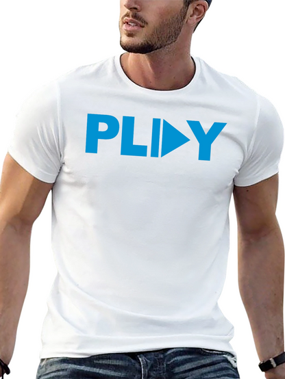 PLIIY Graphic Tee - Stylish Blue Print on Black
