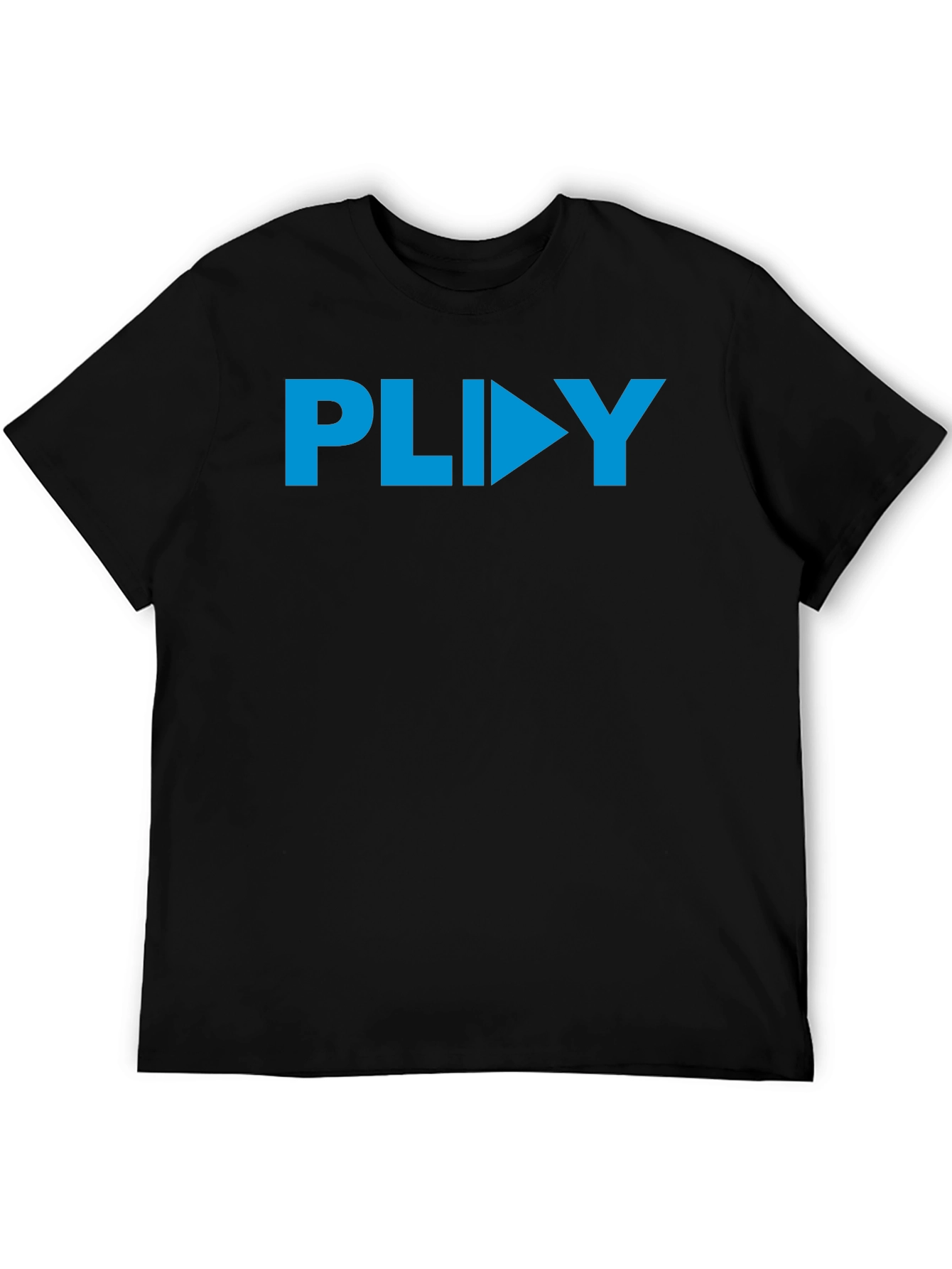 PLIIY Graphic Tee - Stylish Blue Print on Black