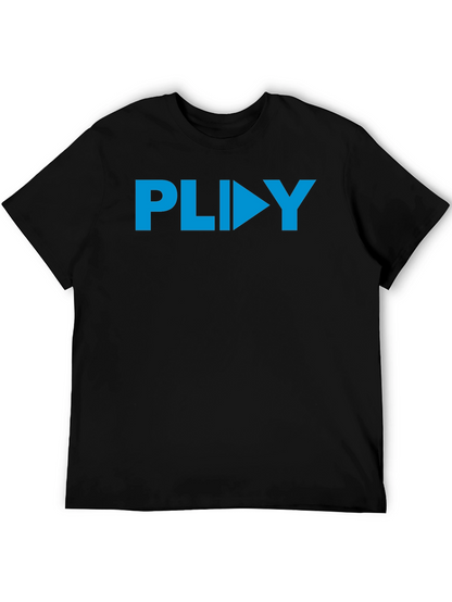 PLIIY Graphic Tee - Stylish Blue Print on Black