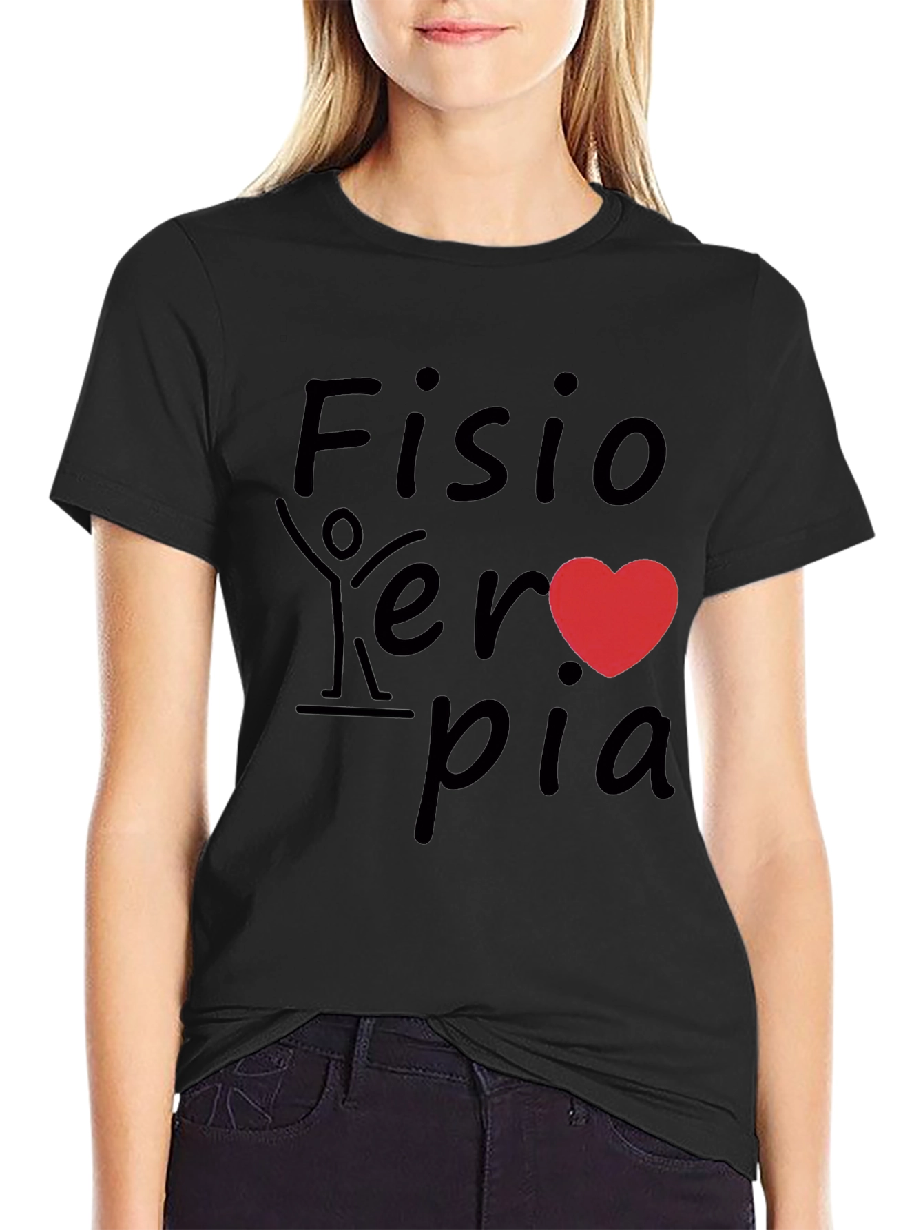 Fisioterapia Heart Graphic Tee - Black