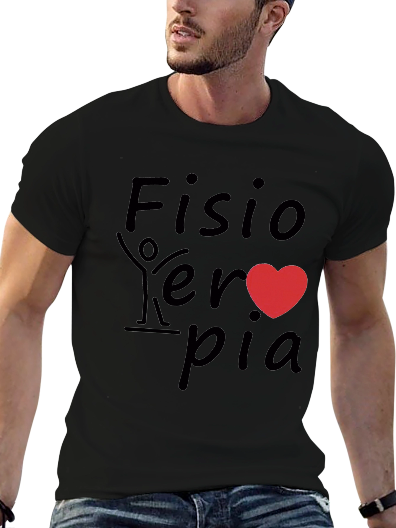 Fisioterapia Heart Graphic Tee - Black