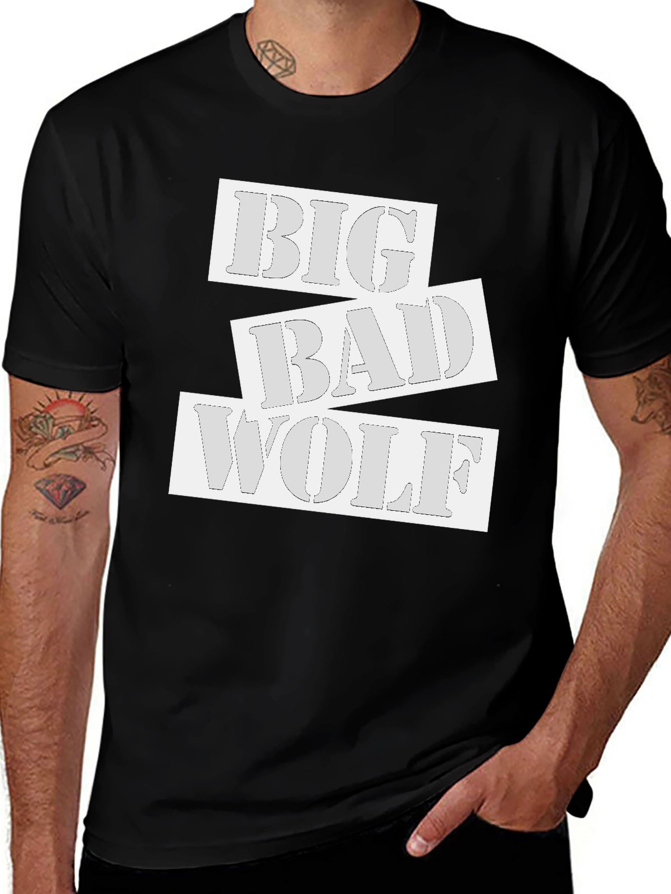 Big Bad Wolf Graphic T-Shirt - Black Cotton Tee
