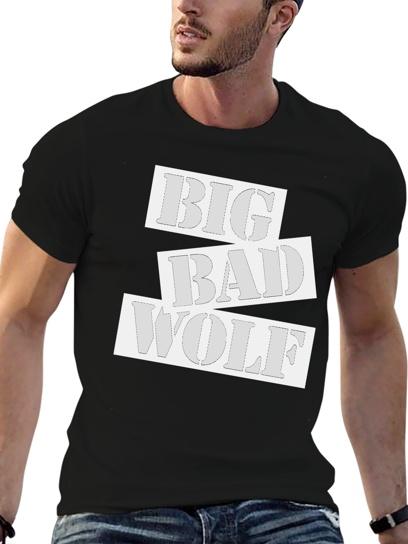 Big Bad Wolf Graphic T-Shirt - Black Cotton Tee