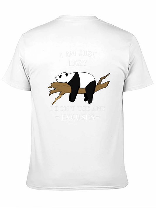 Lazy Panda T-Shirt - No Excuses Funny Graphic Tee