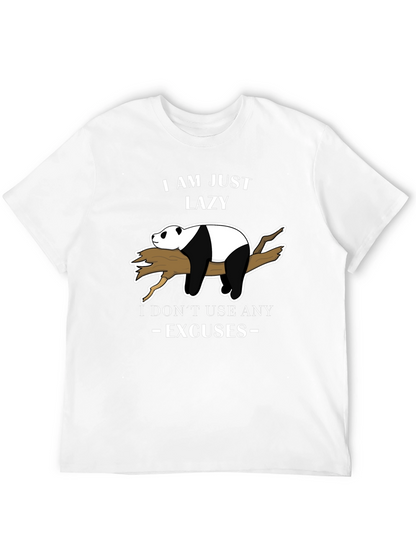 Lazy Panda T-Shirt - No Excuses Funny Graphic Tee