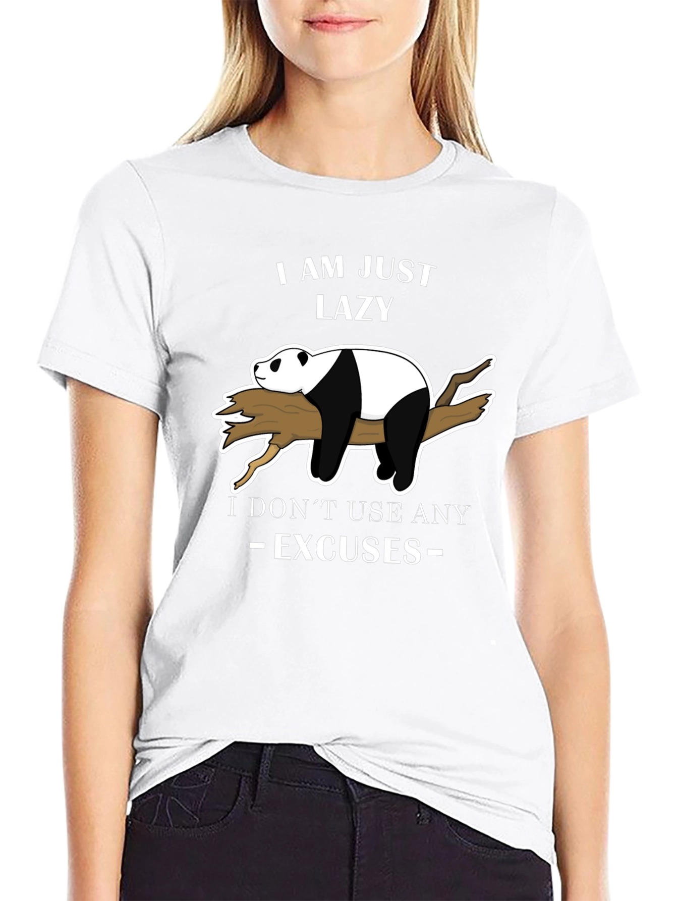 Lazy Panda T-Shirt - No Excuses Funny Graphic Tee