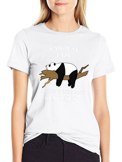 Lazy Panda T-Shirt - No Excuses Funny Graphic Tee