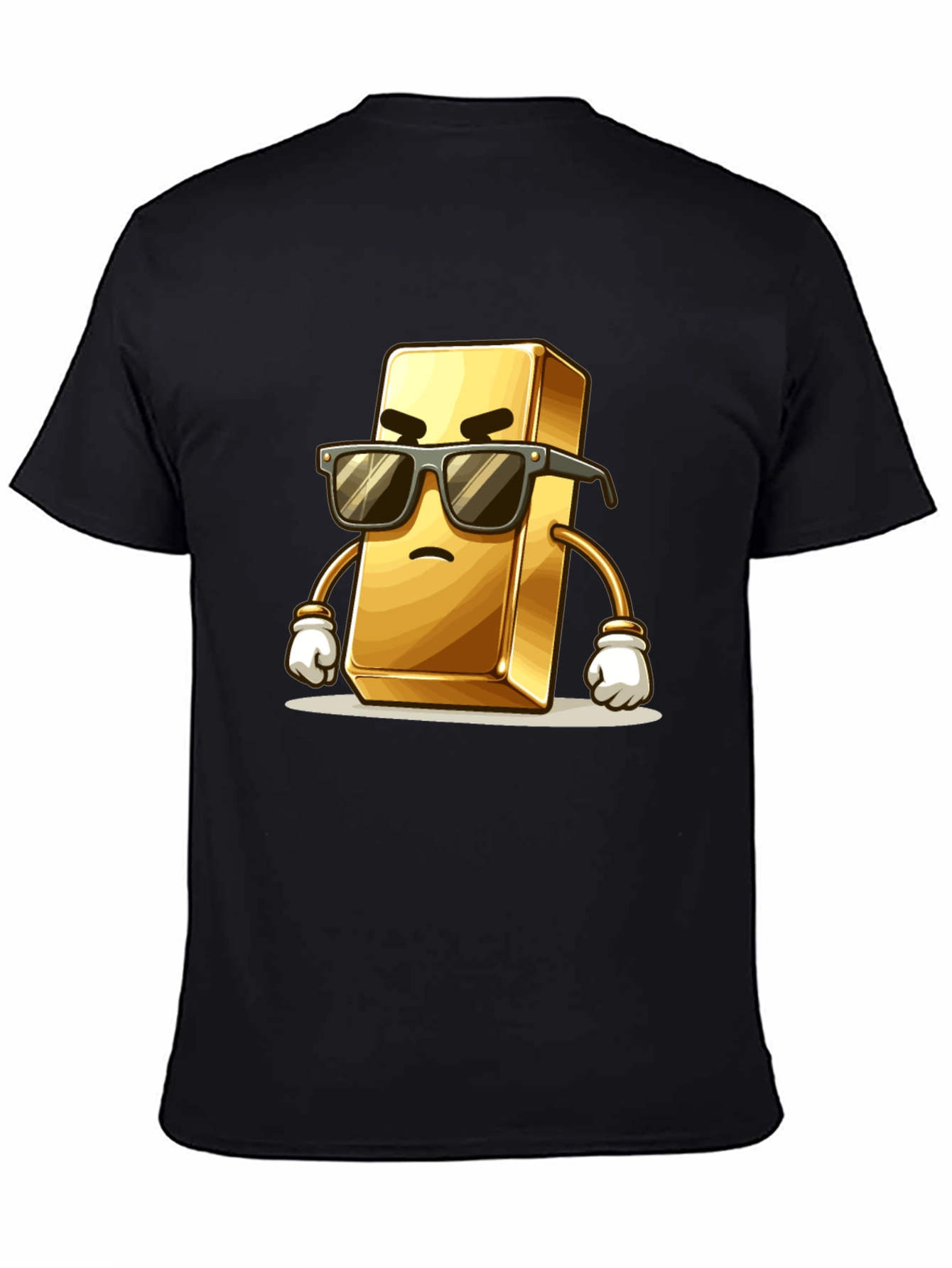 Cool Gold Bar Cartoon Graphic T-Shirt