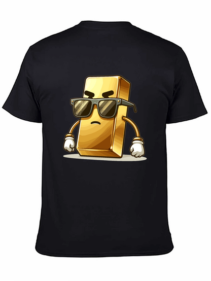 Cool Gold Bar Cartoon Graphic T-Shirt