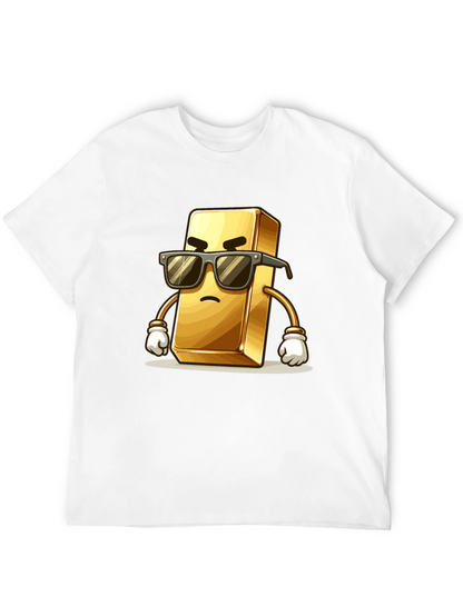 Cool Gold Bar Cartoon Graphic T-Shirt
