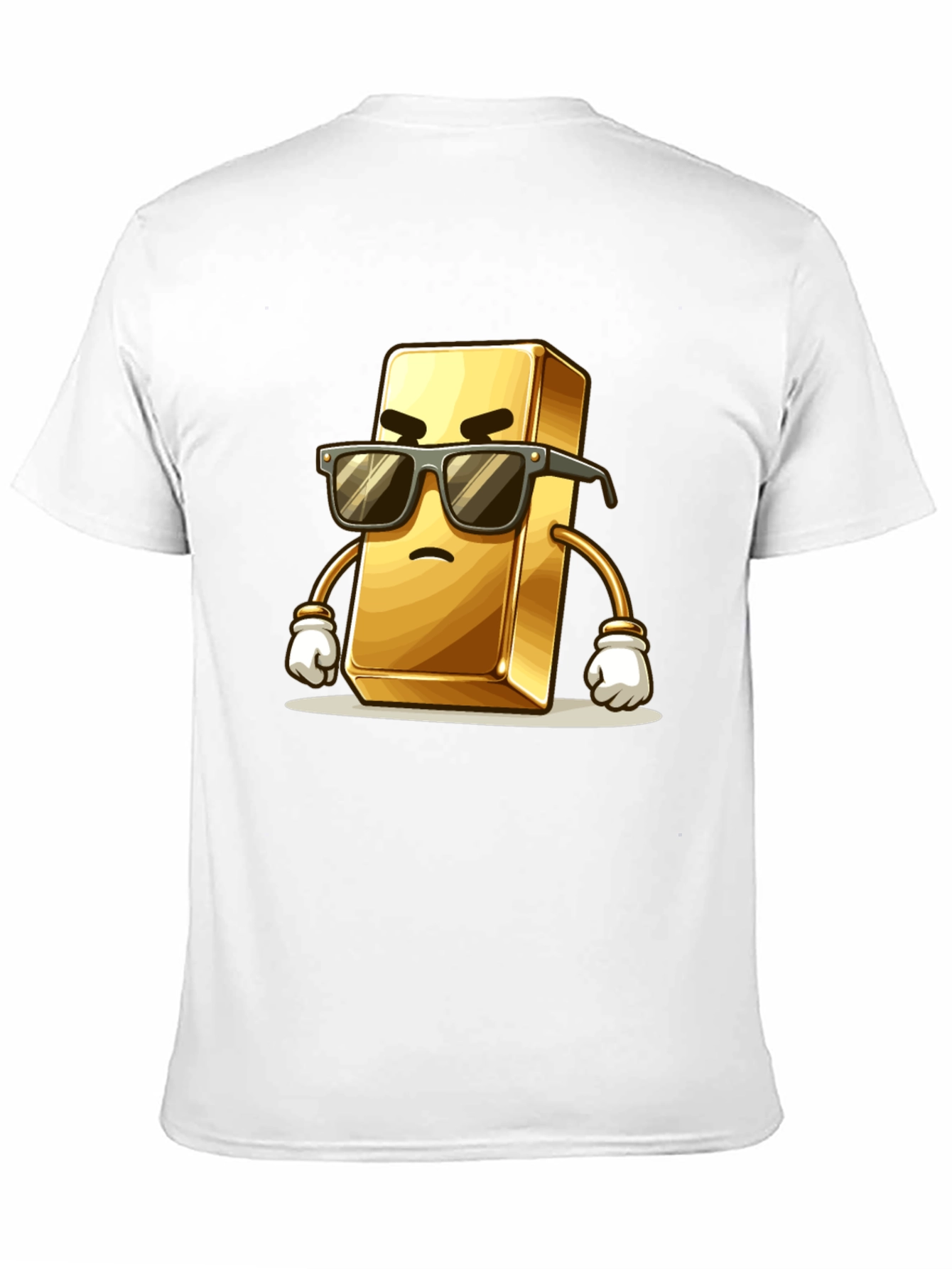 Cool Gold Bar Cartoon Graphic T-Shirt