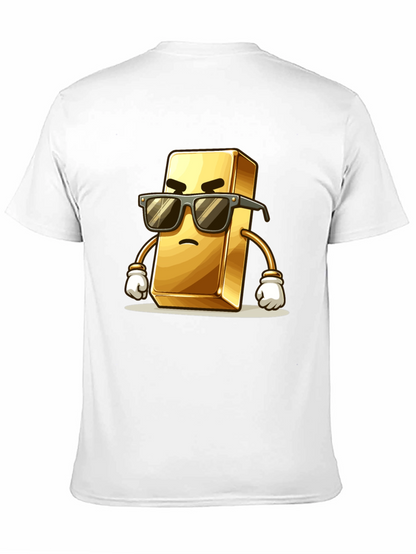 Cool Gold Bar Cartoon Graphic T-Shirt