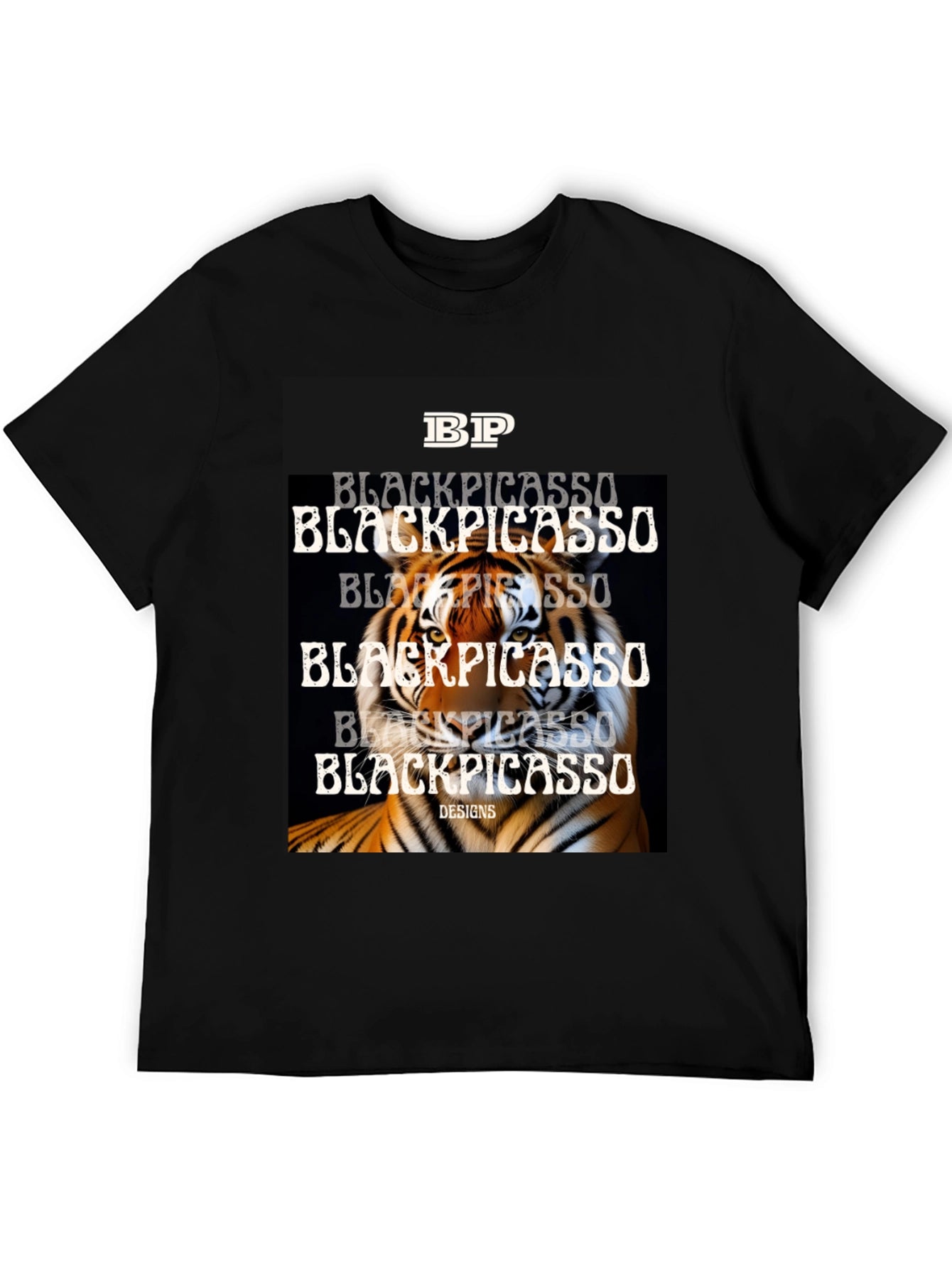 Black Picasso Tiger Graphic Tee