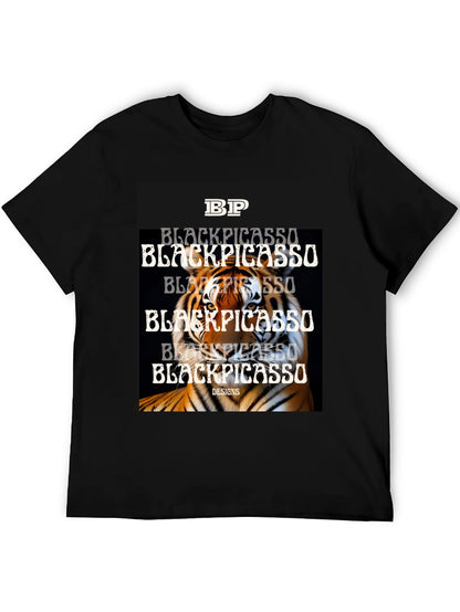 Black Picasso Tiger Graphic Tee