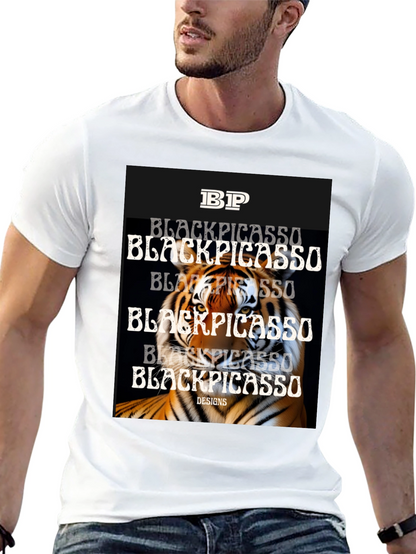 Black Picasso Tiger Graphic Tee
