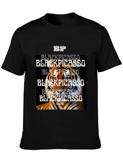 Black Picasso Tiger Graphic Tee