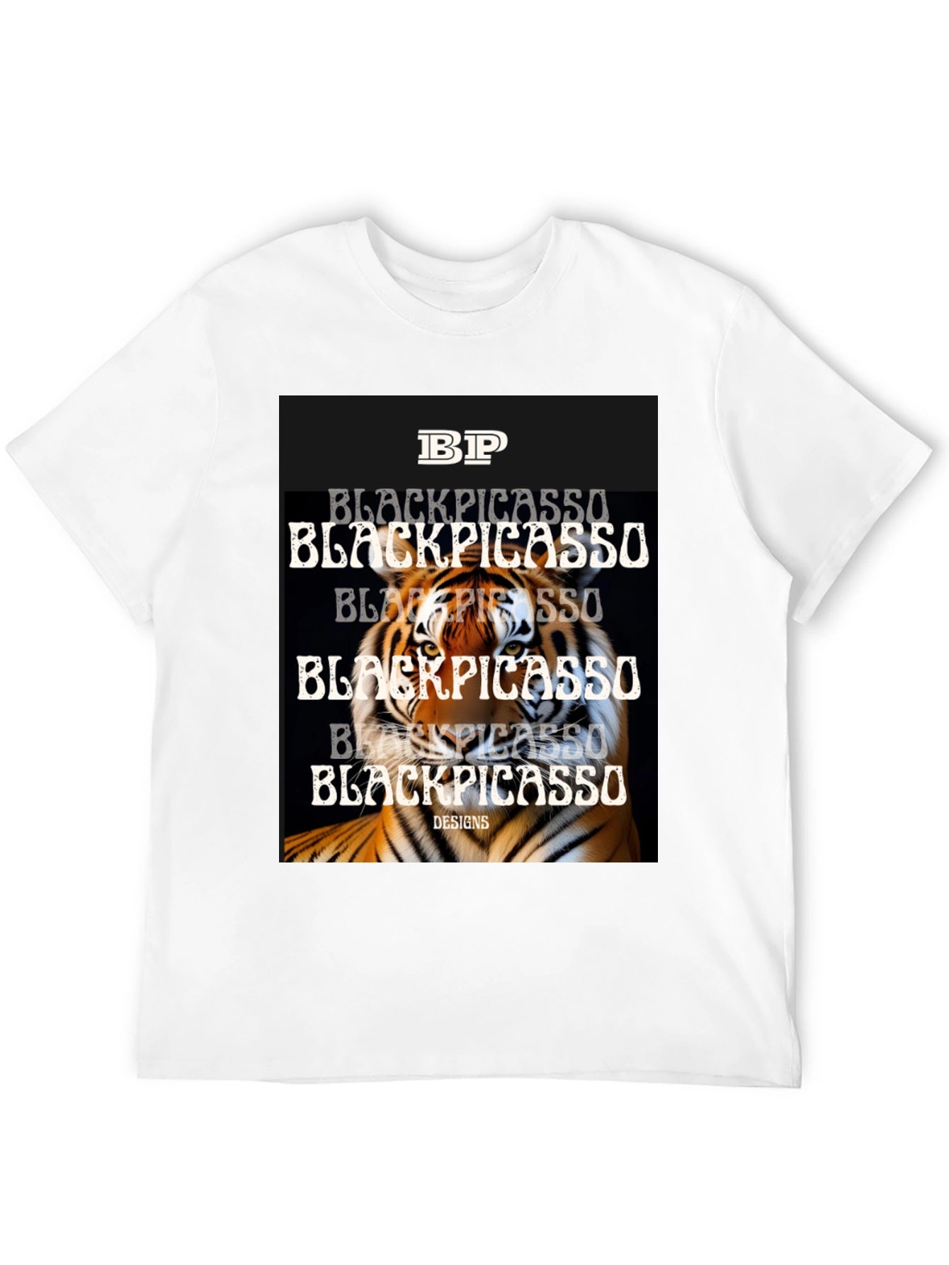 Black Picasso Tiger Graphic Tee
