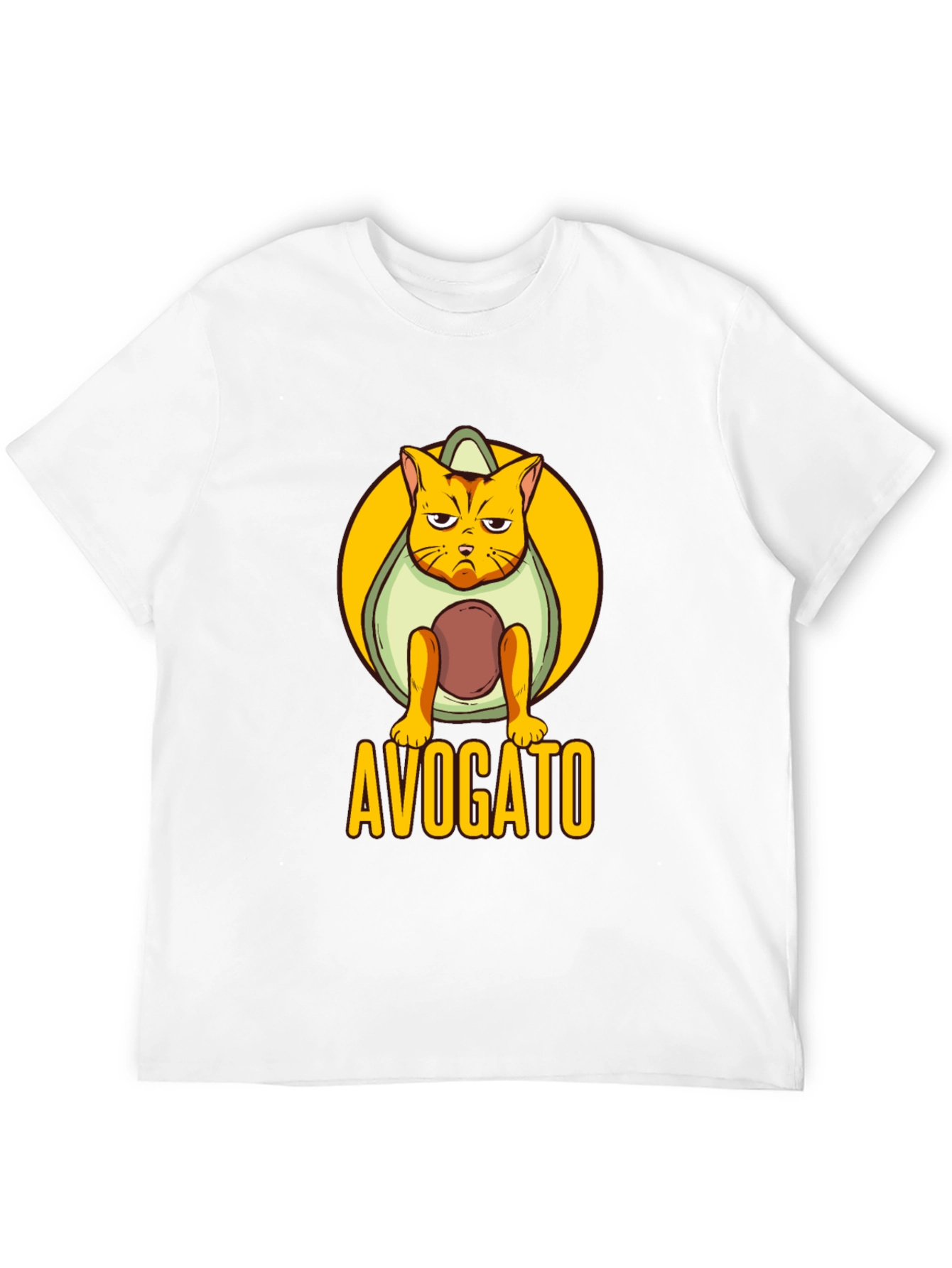Avogato Black T-Shirt: Cat Avocado Pun