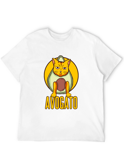 Avogato Black T-Shirt: Cat Avocado Pun