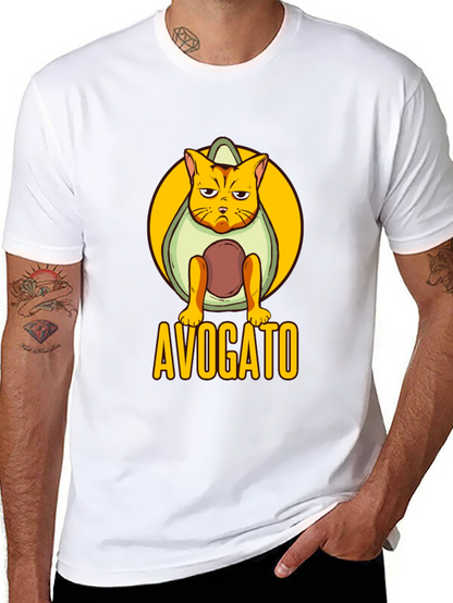 Avogato Black T-Shirt: Cat Avocado Pun