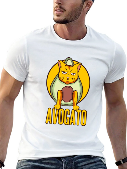Avogato Black T-Shirt: Cat Avocado Pun