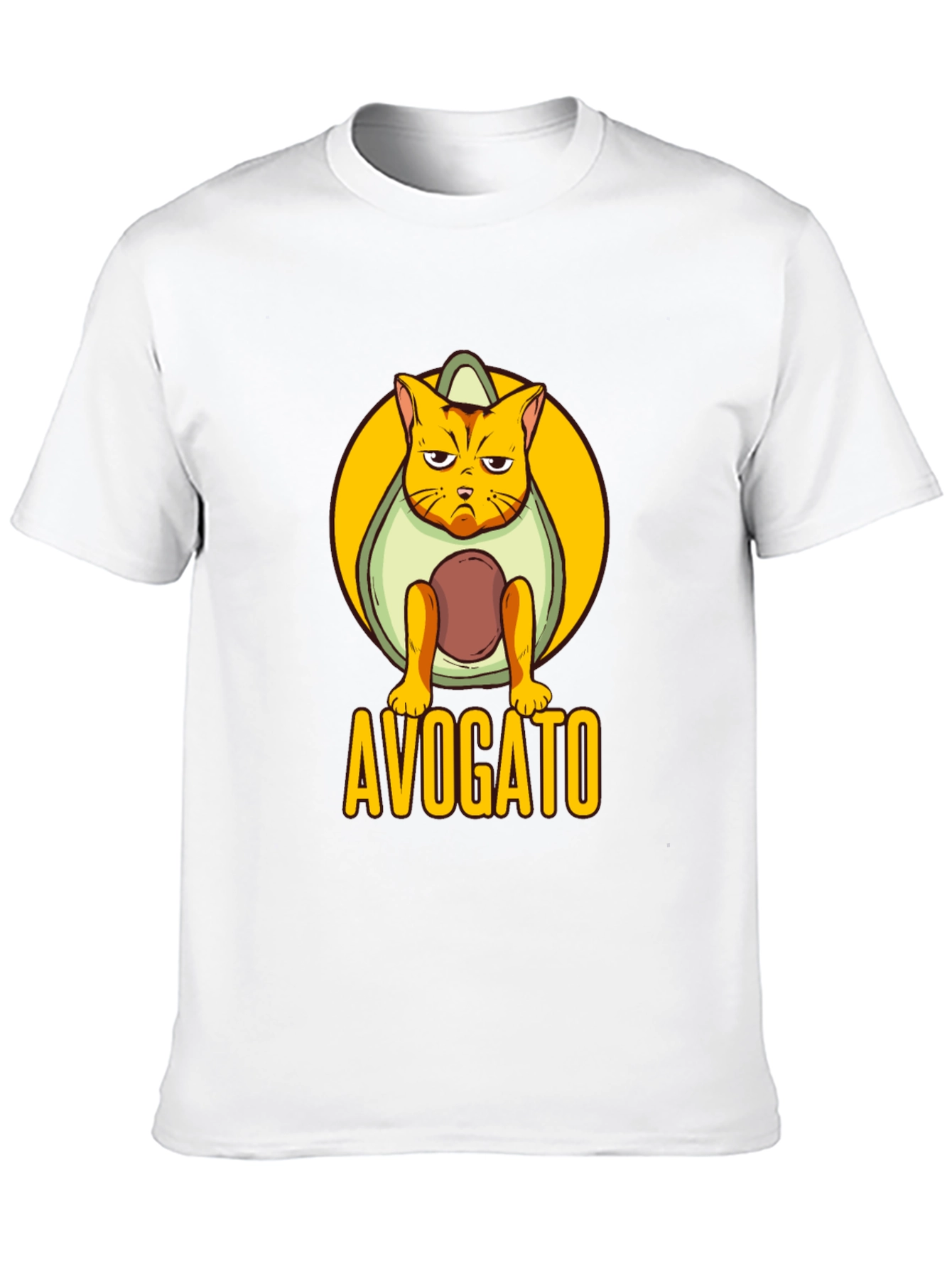 Avogato Black T-Shirt: Cat Avocado Pun