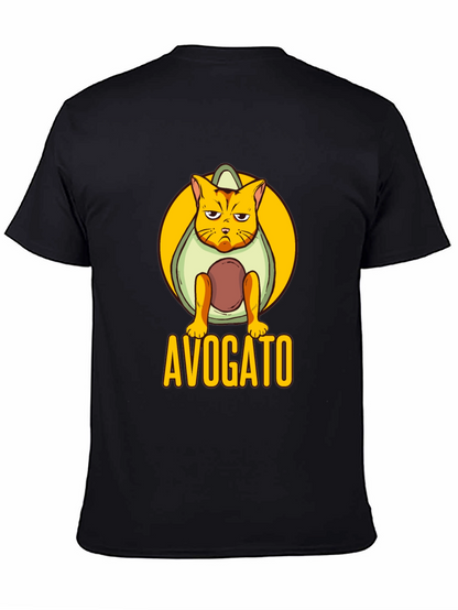 Avogato Black T-Shirt: Cat Avocado Pun