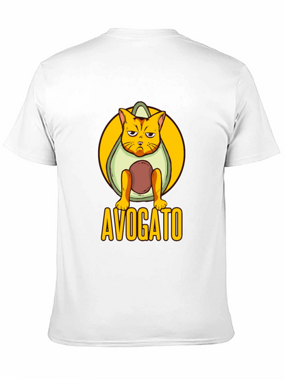 Avogato Black T-Shirt: Cat Avocado Pun