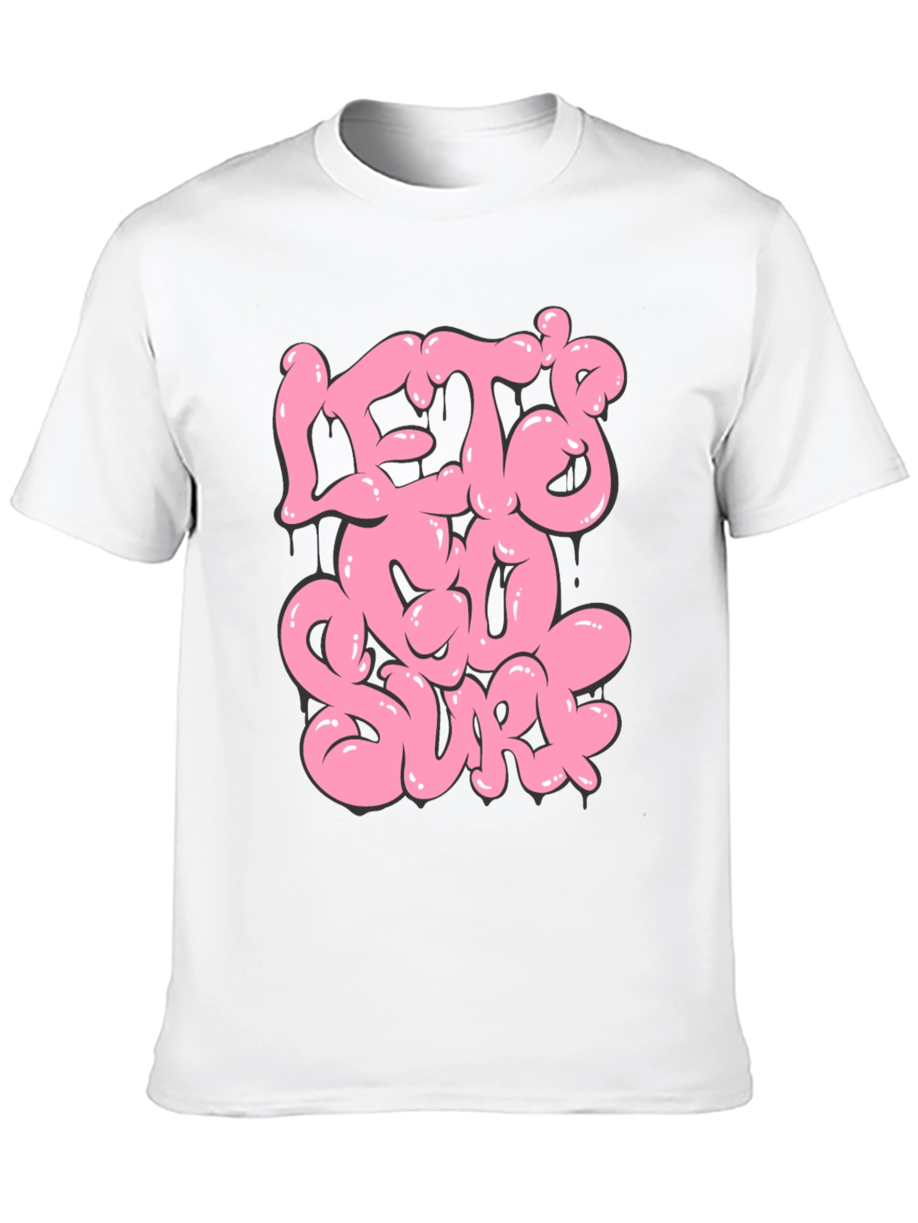 Lets Go Surf Graphic T-Shirt - Black